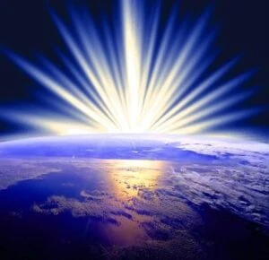 Light rising over Earth